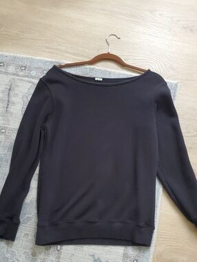 Awkward Styles Solid Black Off Shoulder Sweatshirt  SzM